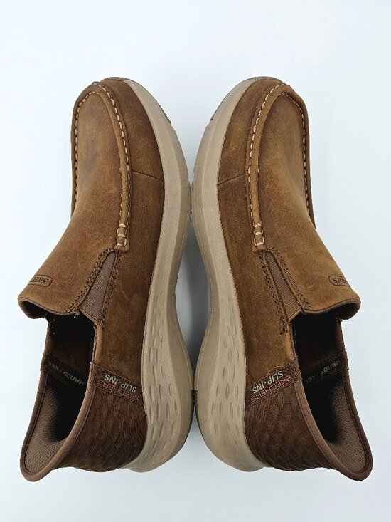 Skechers Slip ins Air Cooled Memory Foam Shoes Desert Brown 204866 Mens Size 9.5
